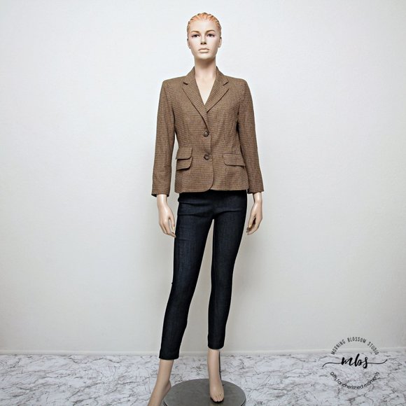 Vince Academia Houndstooth Wool Blend Blazer - Picture 2 of 10